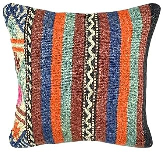 kelim kissen 40x40 cm handgefertigt kelim kissenbezug orientalische kissen kopfkissen viereckig dekorative bohemian kissenhülle dekokissen sofakissen zierkissen code A1944