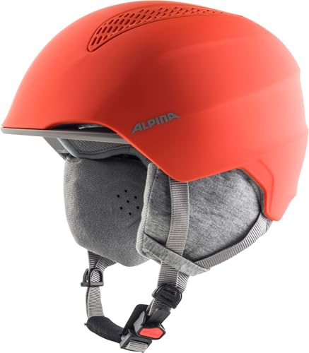 ALPINA Unisex - Children, GRAND JR ski helmet, pumpkin-orange matt, 54-57 cm