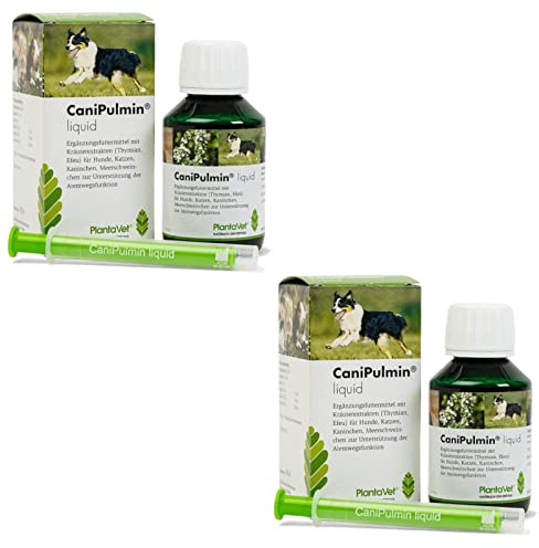 CaniPulmin Liquid | Doppelpack | 2 x 100 ml | Flüssiges Ergänzungsfuttermittel für Hunde | Mit Thymian & Efeu