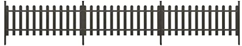 vidaXL 3x Lattenzaun mit Pfosten Gartenzaun Zierzaun Friesenzaun Sichtschutz Zaun Zaunfeld Beeteinfassung Staketenzaun WPC 614x80cm