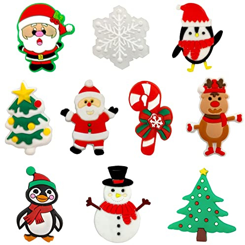 Niuhong 20 Pcs Décoration Chaussures Dessin Animé Charmes Chaussures Enfants PVC Décoration Sabot Charmes Suspendus Ornements Boutons d'Ornement Chaussures Décoration Insigne Chaussures (Noël)