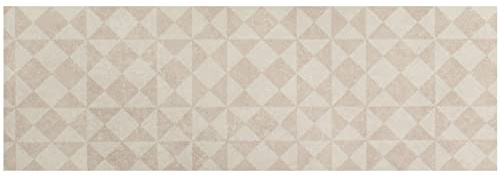 Primaflor Küchenläufer Nizza | 60x200cm | Beige | PVC Küchenläufer in Fliesenmosaik-Optik | R10 rutschhemmend | zuschneidbar | trittscha ldämmend | Küchenvorleger für den Küchenboden