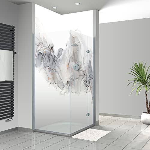 WANDFREUDE individuelle Duschrückwand Aluverbundplatte auf Maß (2 Stück - Abstrakte Textur - Seidenmatt) – Dusche Wandverkleidung Duschwandverkleidung Duschrückwände