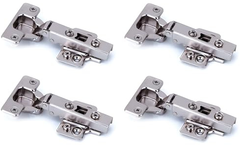 8 Bisagras para puertas de cocina de madera de cazoleta 35 mm rectas para muebles armarios cocinas baños hogar apertura 110 grados incluye bases regulables