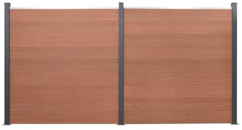Willood Zaunelement Set WPC-Zaun,Sichtschutz-Zaun, Steckzaun, Gartenzaun Komplettset Braun 353x186 cm WPC