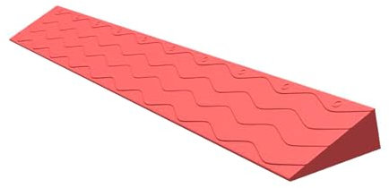 rutschfeste Rollstuhlrampe,tragbare Kunststoff-Schwellenrampe für den Innen-und Außenbereich,Eingangsrampe für Badezimmer/Türen (Farbe: Rot,Größe: 100 x 12 x 5 cm)