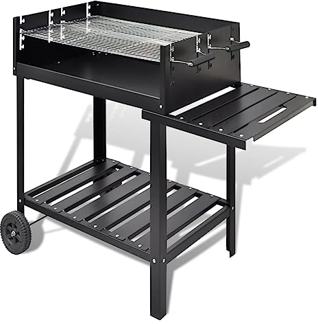 asdchZen Grillständer Holzkohlegrill 2 Räder