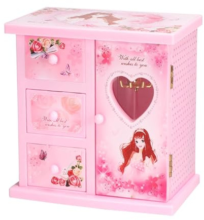 Musik-Schmuckkästchen für Mädchen,Musik-Schmuckkästchen - Musikalische Schmuckschatulle für Kinder - Musikalische Schmuck-Aufbewahrungsbox für Mädchen, Schmuck-Spin-Spieluhr zum Organisieren von Schmu