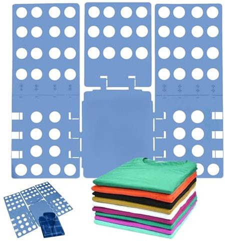 WedDecor Tshirt Folding Board Blue | Fast Speed Clothes Shirt Folder Organizer Premium Plastic Folding Board | Laundry Folding Board | Tshirt Organizer Easy And Fast Folding Board for Adult and Kids