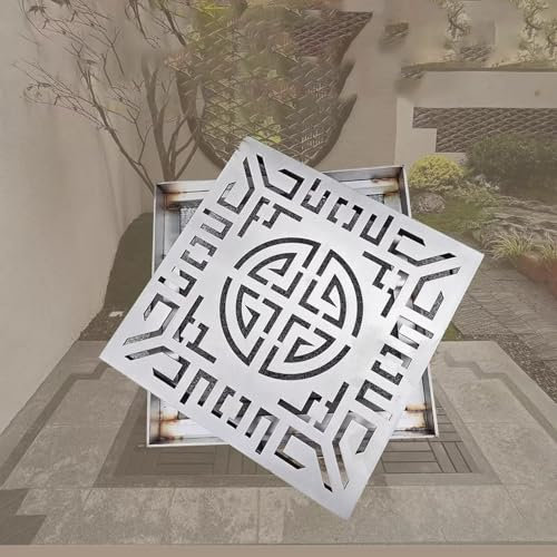 Rejilla Desague Jardin Cubierta de Drenaje de Metal para Interiores y Exteriores, Panel de Rejilla de Drenaje para Sumidero Cuadrado, Desagüe de Piso para Cocina, Patio o Parque con Malla Extraíble(20
