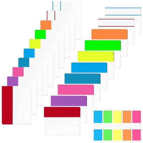 Newplenty 500 Pièces Marque Page Adhesif, 10 Styles Autocollantes D'index Inscriptible Sticky Tabs pour Marqueur de Page D'école de Bureau Marqueur Adhésif