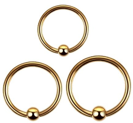 Tolldek 3 Stücke Edelstahl Piercing Nasenstecker, Gold 0.7mm Barbell Nase Piercings, Septum Ringe, Lippen Ohr Nasen Piercing für Herren Damen