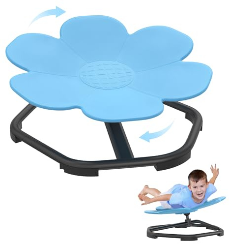 UISEBRT Karusell autism barn snurrstol sensorisk karusellstol barnsnurrstol leksaksstol träning fysisk koordination och balans balans roterande pall (blå)