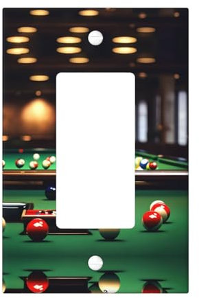 Cubiertas de salida con impresión de billar, 1 placa de pared de tamaño estándar, cubiertas de placas frontales de policarbonato de doble salida