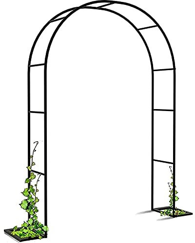 Arche de jardin en métal pour plantes grimpantes - Résistante aux intempéries - Avec support de clématite - Pour mariage, pergola, treillage pour rosiers, vignes, jardin extérieur