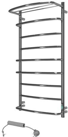 Elna Scaldasalviette Cromato - 168W - 1005x530mm - Elettrico con Ripiano - Per Alberghi, Appartamenti, Studi & SPA - Acciaio Inox - Con Termostato, Timer & Eco - IP44 - Montaggio a parete