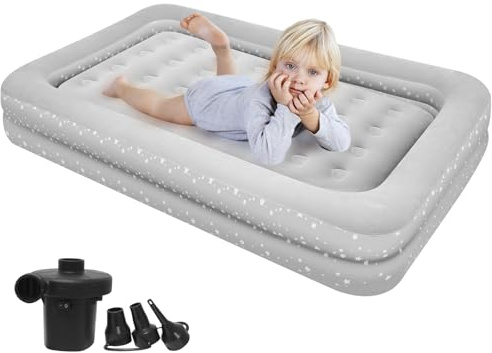 EQURROY Air Mattress for Kids 4-7 with Built-in Pump Portable
