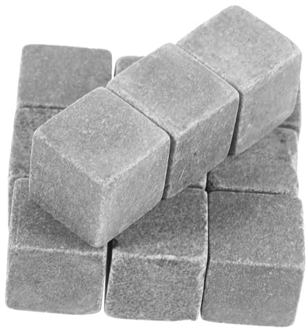VALICLUD 12pezzi Pietre Per Whisky in Marmo Riutilizzabili Cubetti Di Ghiaccio Freddi Per Raffreddare Bevande Diluire Per Vino e Liquori