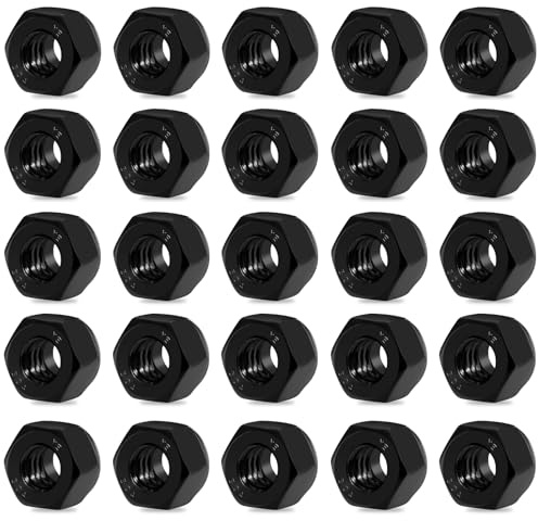 25 Pack 1/4-20 Lock Nuts,Black Oxide 304 (A2-70) Stainless Steel Nylon Insert Locknuts Standard Inch Thread Nylock Nuts for Hardware, Machinery, Automotive, Furniture Repair