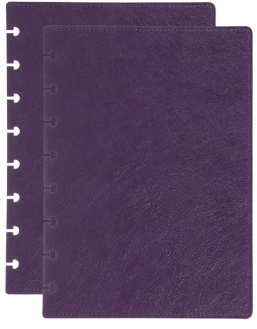 PATIKIL Discbound Notizbuch Cover 6.3 x 8.66 A5 Größe Eggplant Purple | 1 Satz, Disc Planner Cover, Weiches Leder, Für Disc Notizbuch, Büroprodukt