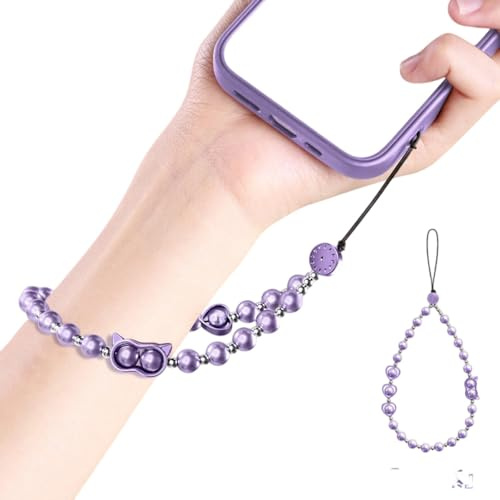 Lerpwige Sangle de téléphone à perles multi-usages réglable avec corde solide et perles pour smartphones Utilisez plusieurs terrains de téléphone fonctionnels