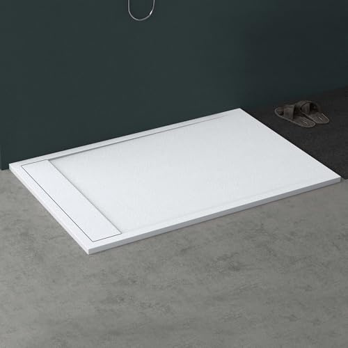 Mai & Mai Duschwanne 90x120x3cm Duschtasse aus Mineralguss | Mineralgusswanne in Weiß Matt, Rechteckig DIN-Anschlüsse Geoma10