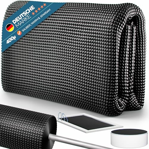 poolomio® Solarplane Pool rund 305 cm | 400 µm Solarfolie schwarz mit 10 mm Luftpolster | Solarabdeckplane Solarpolplane zuschneidbar | Noppenfolie als Wärmefolie & Solar Poolabdeckung