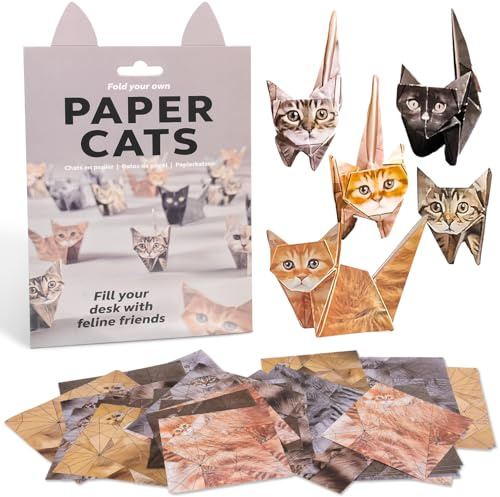 DIY Papierkatzen Paper Cats Origami Papier, DIY Papier Katzen Origami Kit, Origami Sterne Papierstreifen Package für Haus, Schule, Kunstprojekte und Partys Handgemachte DIY Origami