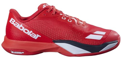 Babolat Men's Jet Mach 4 All Court Tennis Shoes, Cherry Tomato/White (Men's US Size 11)