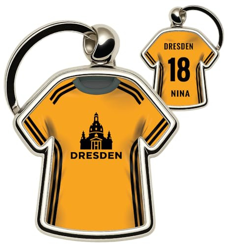 minifan Personalisierter Schlüsselanhänger Stadt Trikot Name, Nummer, Logo & Vereinsfarben | Geschenk für Berliner, Trainer, Kinder & Fans | Hochwertig gefertigt in Deutschland