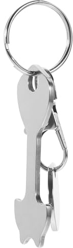 Beavorty Shopping Trolley Token Keychain Metal Key Ring Coin Holder Portable Cart Token Pendant for Grocery Shopping