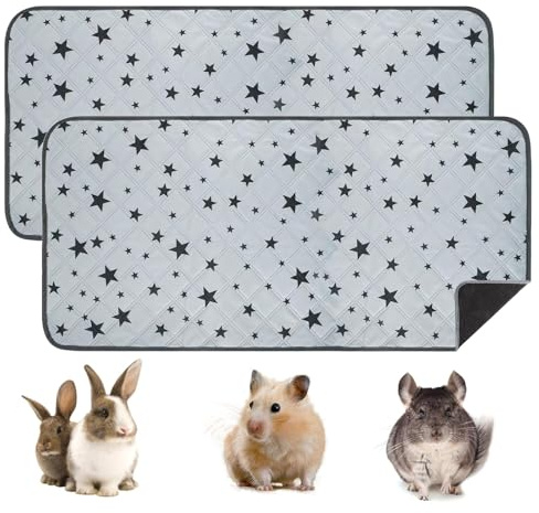 60*120CM Pipipads für Meerschweinchen, Meerschweinchen Unterlage Waschbar | 2 Stück Super Ssaugfähige PIPI Unterlagen Kaninchen, Waschbare kleintiermatten für Kaninchen, Hamster, Welpen