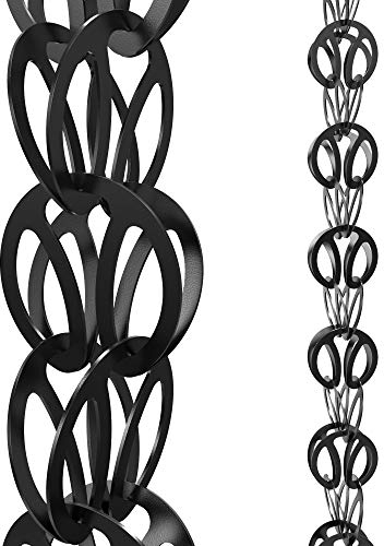 Rain Chains Direct - Moderne Schlaufen-Regenkette – 2,5 m – langlebiges, schwarzes, pulverbeschichtetes Aluminium – Premium-Regenketten für Dachrinnen
