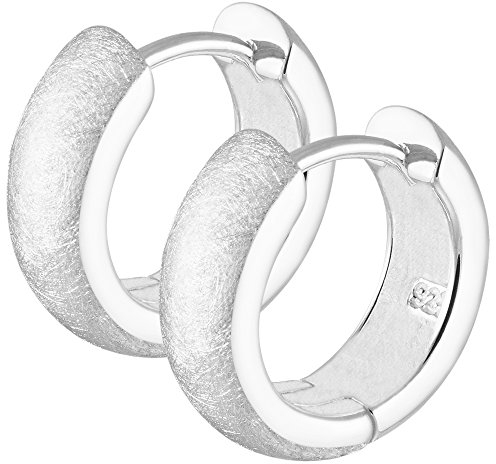 VINANI Klapp-Creolen aus 925 Sterling Silber I Nickelfreie Ohrringe für Damen I Gebürstete Oberfläche mit Anlaufschutz I Allergikerfreundlich I Handarbeit in Juweliersqualität I CYG