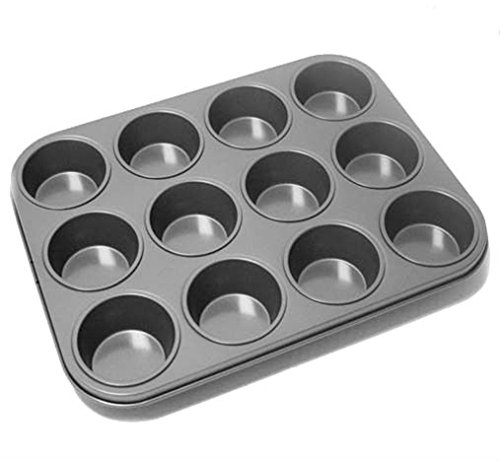 LARGE 6 & 12 HOLE MUFFIN TRAY NON STICK Metal Oven FairyCup Cake Baking TinPan (12 HOLES PLAIN)