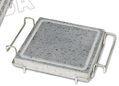 ILSA Piastra Pietra lavica Quadra convivio cm.21x21 Stand Acc Carne Pesce gamberi