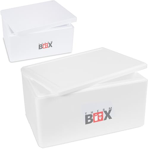 Scatole in polistirolo di diverse dimensioni da 2 fino a 88 litri, L - XXL, scatola termica, borsa frigo, bianco e nero, qualità professionale.