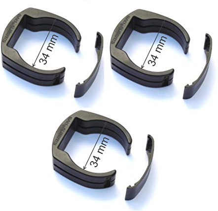 Fix Clip Pro Zaunbefestigung Ø 34 mm – 3 Stück Pfosten Schellen für Doppelstabmatten & Schweißgitter – Zaun Clip Halter für Rundpfosten 34 mm – Befestigung ohne Bohren – Grau