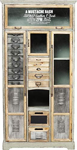 Kare Design Schrank Barber Shop, Schrank mit Schubladen und Türen, Friseurbedarf, Hochkommode Retro, (H/B/T)k, 161x81x32cm