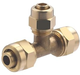 Raccord PER à Compression (à Visser) Té Réduit Ø16 - Ø12 - Ø16 NOYON & THIEBAULT