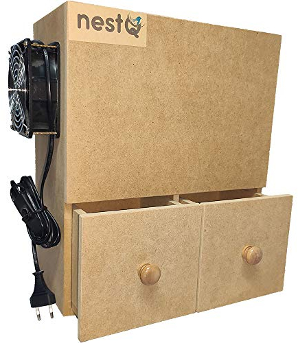 nestQ Saatgutreiniger mit Trichter für Vögel, Reinigungsmaschine, Vogelmischung, Höhe 40 cm, Breite 17 cm und Länge 34 cm