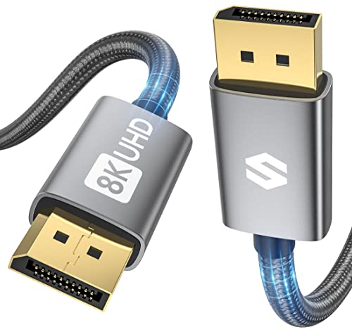 Silkland 8K Displayport Kabel 1.4 2M [VESA-Zertifiziert], 4K@144Hz, 2K@240Hz/180Hz/165Hz, 8K@60Hz, HBR3 32.4Gbps, HDR, DSC 1.2, HDCP 2.2, G-Sync&FreeSync, DP 1.4 Kabel für Gaming-Monitor, Grafikkarte