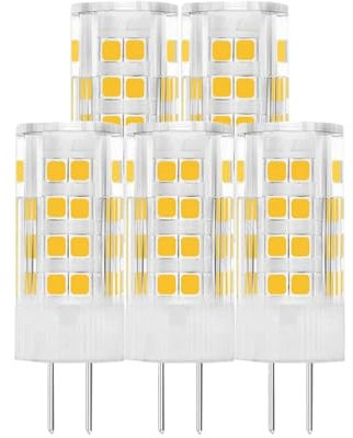 Riyueyi LED G4 Lampadina 220V AC 5W Equivalente a 50W alogena Bulbi, Bianco Caldo 3000K, G4 Presa di Corrente Risparmio Energetico Lampada, Non Dimmerabile, 5 Pezzi,Cool White 6000k,5W