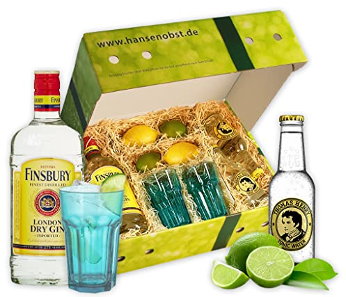 Hansen Obst - Geschenkbox Gin Tonic-Cocktail - Cocktail Mix Set - Präsentkorb Cocktail-Starter-Set - Geschenk Cocktail Liebhaber