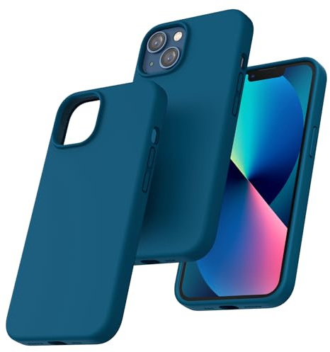 TOCOL Silicone for iPhone 13 Case 6.1-Inch, Liquid Silicone Multi-Color Slim Silky-Soft Touch Anti-Scratch Shockproof Protective Phone Cover, Midnight Blue