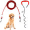 EFUTURETIME Estaca en Espiral de Acero Inoxidable Cromada, Cable de Amarre para Perros de 6m, Puede Girar 360° sin Atascarse, Ideal para Patios, Campings y Parques