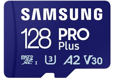 Samsung PRO Plus microSD Card + USB Card Reader, 128 GB, for Mobile Gaming on Smartphones, Tablet and Handheld Consoles, UHS-I U3, Full HD & 4K UHD, 180 MB/s Read, 130 MB/s Write, MB-MD128SB/WW