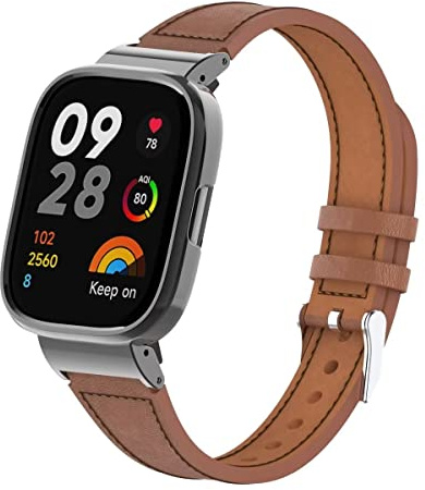 nuosiweilang Armband Kompatibel mit Xiaomi Redmi Watch 3 Armband Ersatzband Lederarmband Uhrenarmband Zubehör für Redmi Watch 3 Smartwatch Männer und Frauen