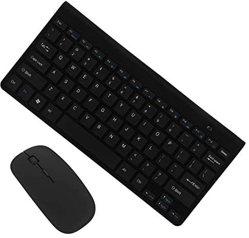 Conjunto Inalámbrico de Teclado y Ratón 78 Teclas Negro Abs | 2.4g Receptor Usb, Respuesta Rápida y Diseño Compacto, Uso Diario y Viajes de Negocios