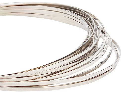 BENECREAT 18 Filo di Acciaio Inossidabile Piatto Calibro 1 mm, Filo Metallico in Acciaio Inossidabile da 7 m per La Creazione di Gioielli, Scultura, Allestimenti Floreali